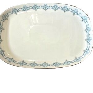 Vintage Franconia Krauthaim Serving Tray Platter White Porcelain Platinum Rim
